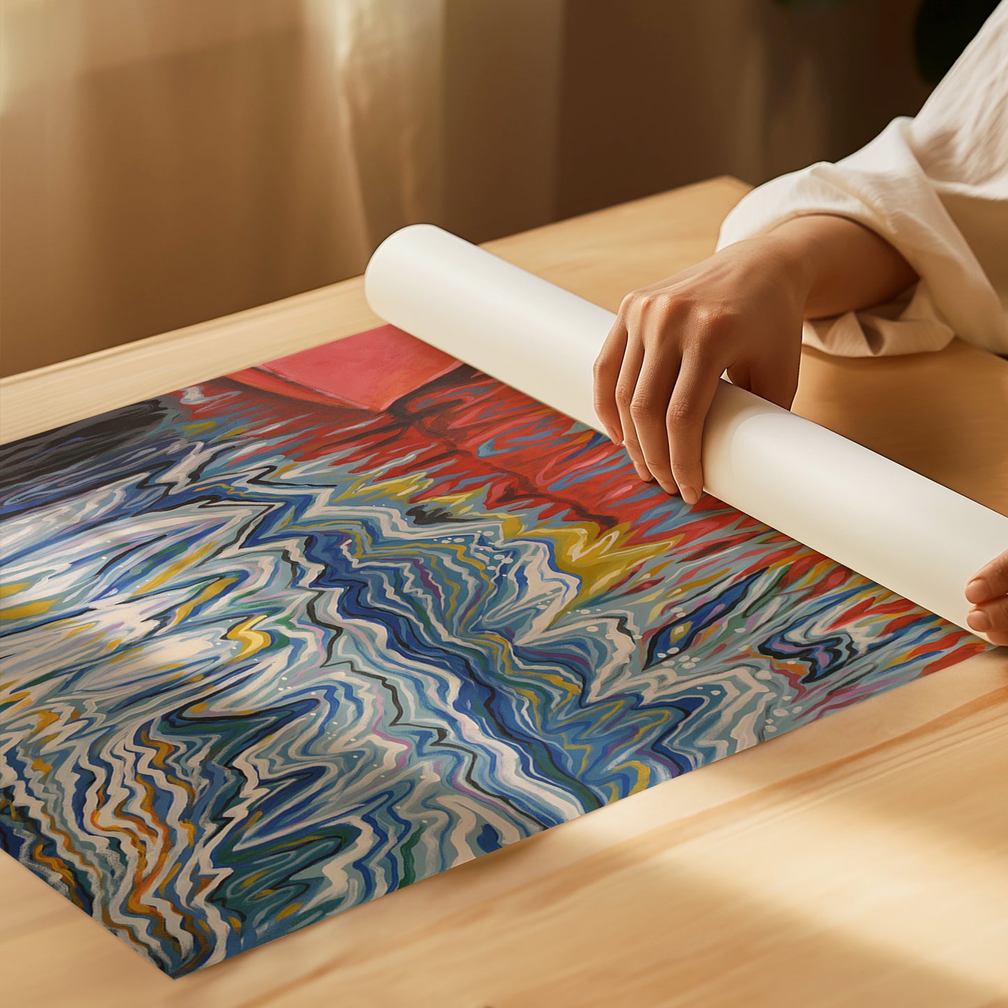 Red Reflections, 24" x 36" Print on Paper