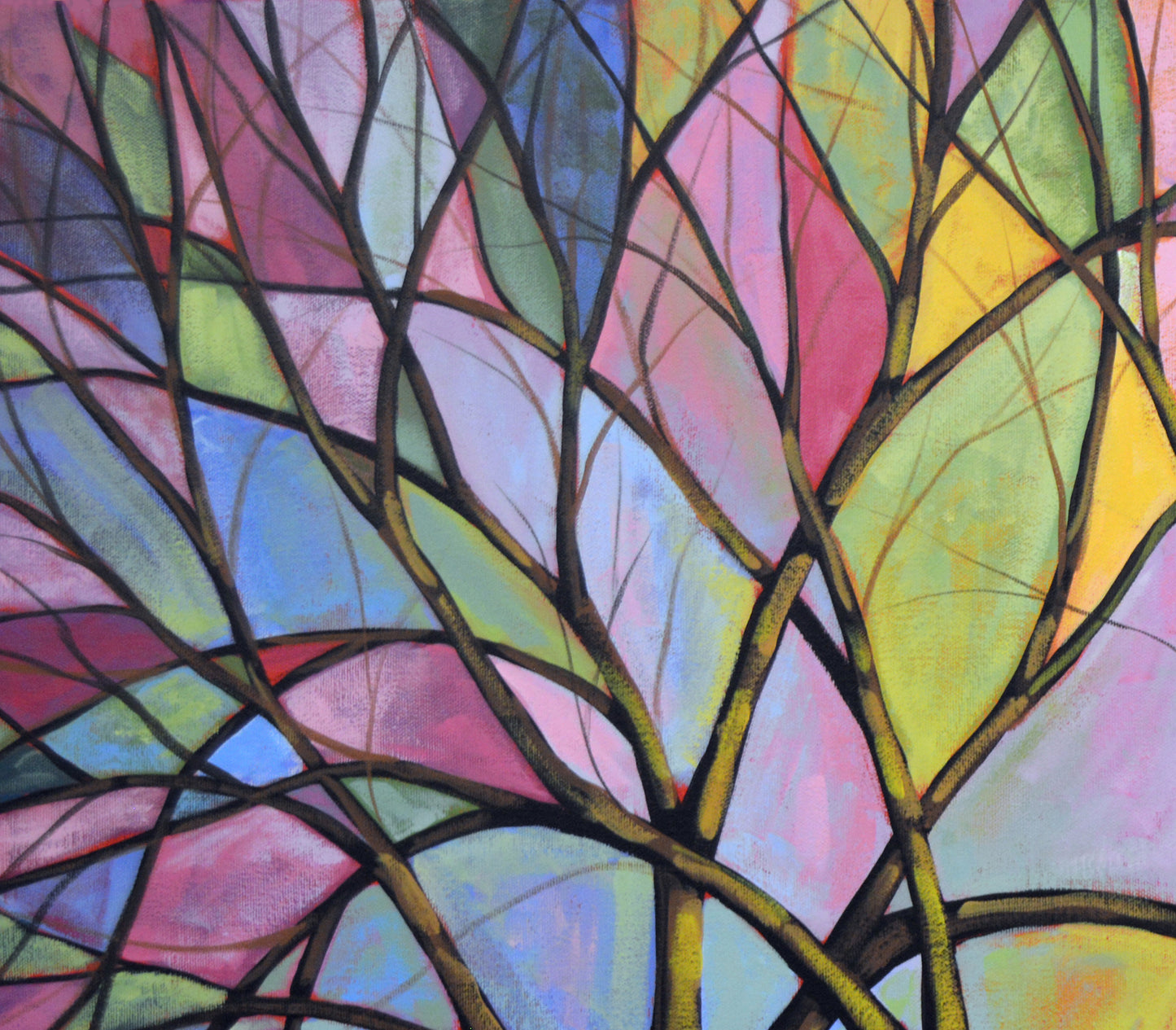 Stained Glass Sunset, 24" x 36" Print on Paper