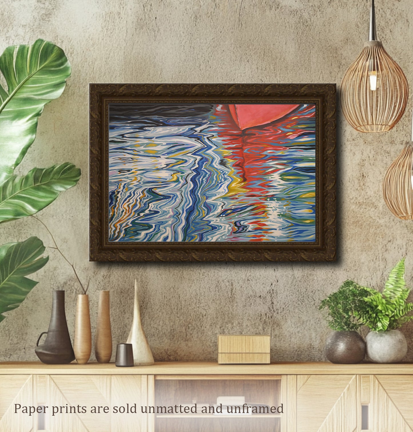 Red Reflections, 24" x 36" Print on Paper