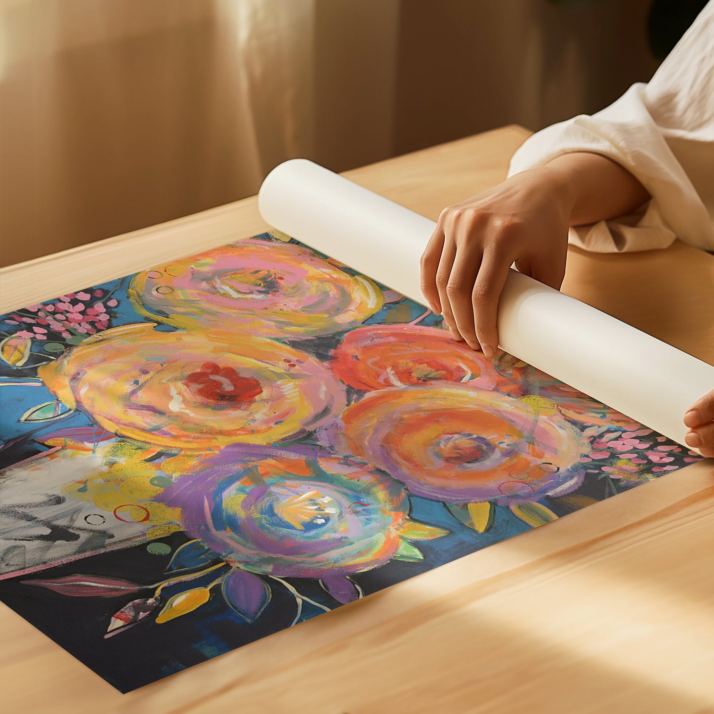 Dancing Blossoms, 24" x 36" Print on Paper