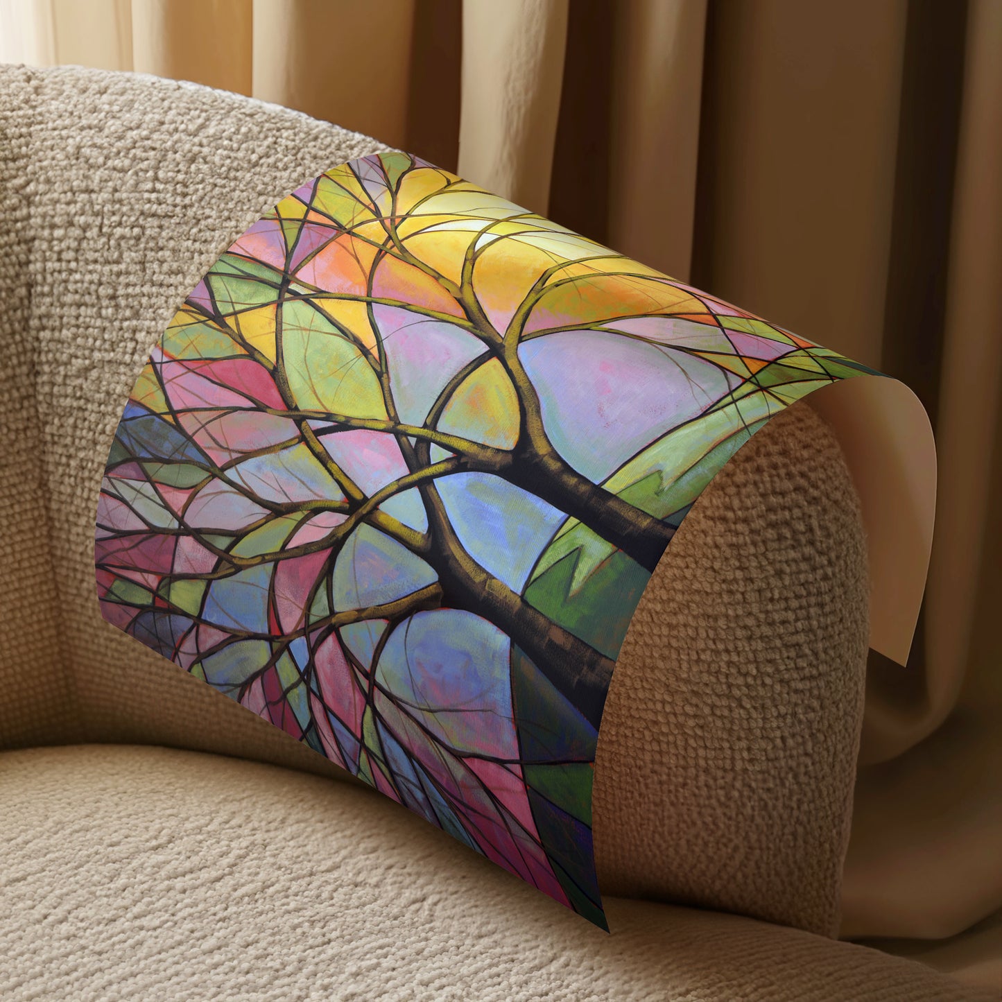 Stained Glass Sunset, 24" x 36" Print on Paper